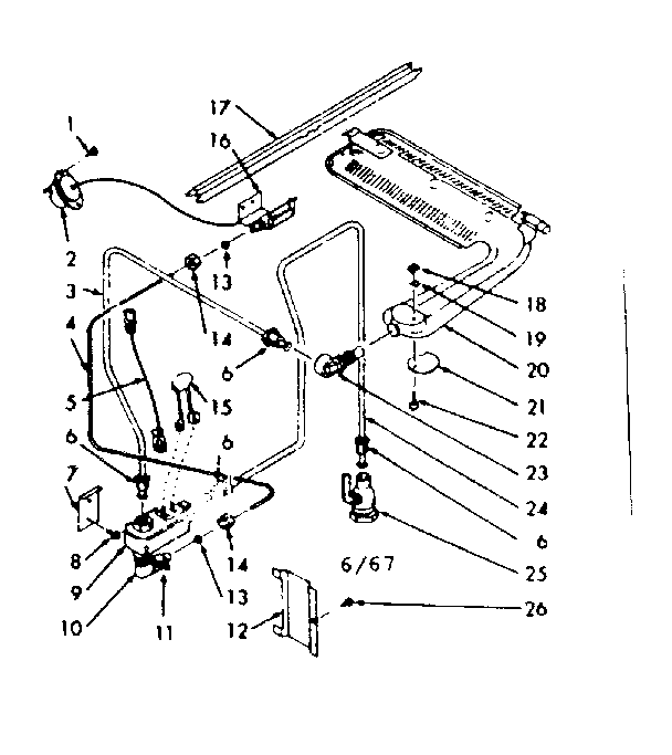 Kenmore 1033266751 burner section diagram