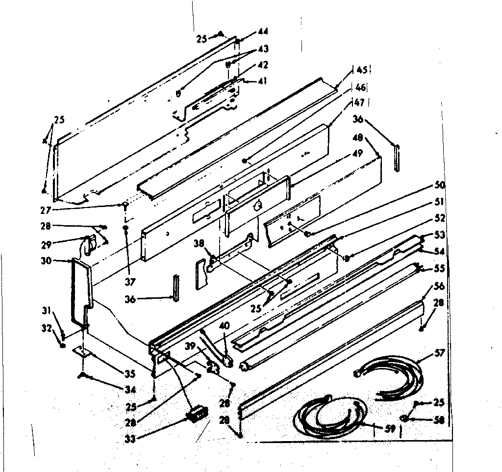 Kenmore 1037406700 backguard section diagram