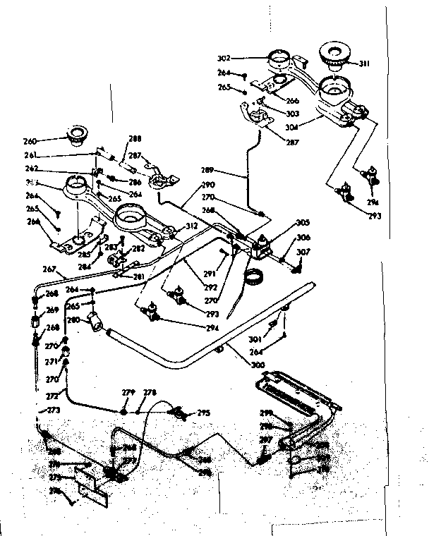 Kenmore 1037406700 burner section diagram