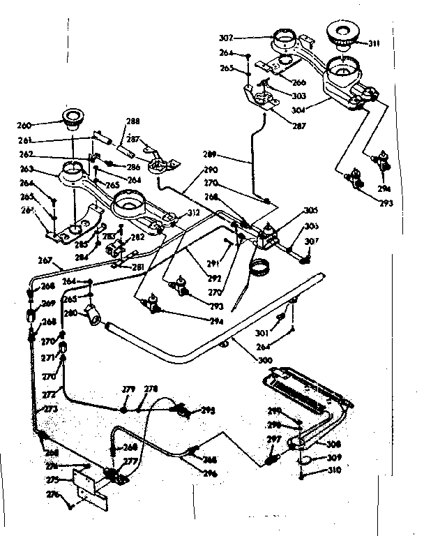 Kenmore 1037406741 burner section diagram