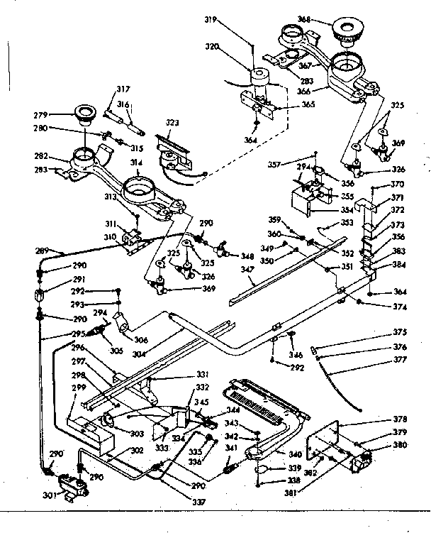 Kenmore 1037446840 burner section diagram