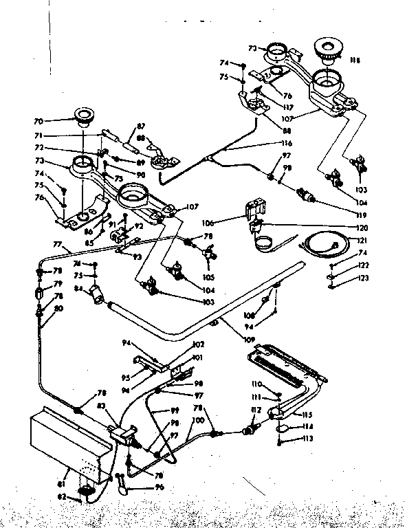 Kenmore 1037646701 burner section diagram