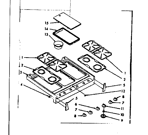 Kenmore 1037666740 main top section diagram