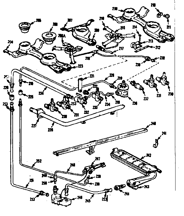 Kenmore 1037786602 burner section diagram