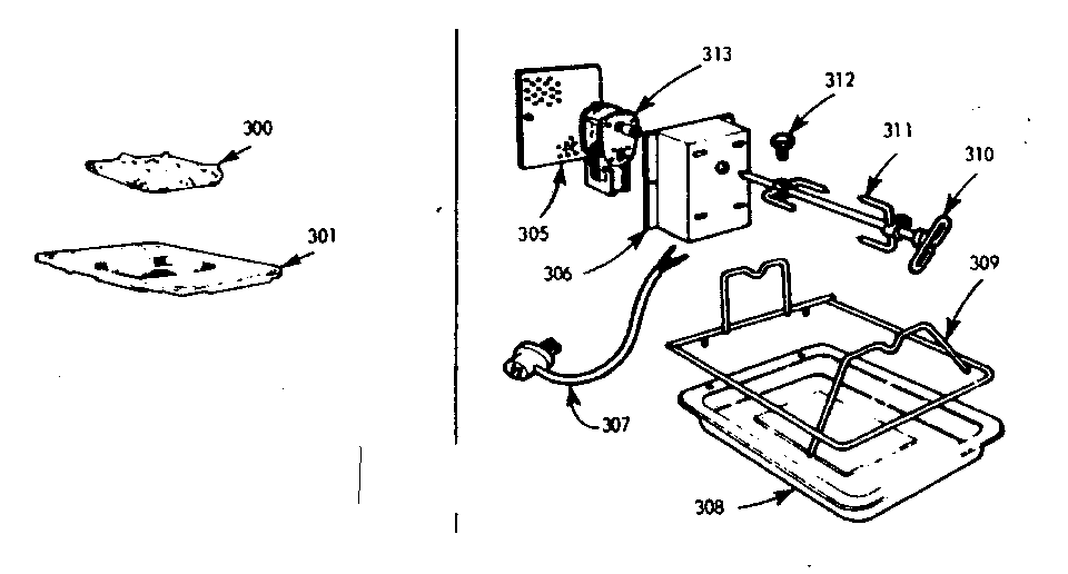 Kenmore 1037786602 fifth burner and oven rotisserie diagram