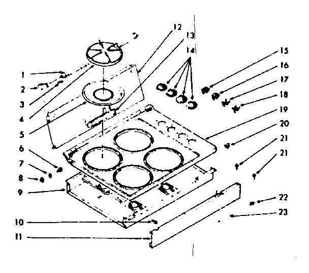 Kenmore 1037806700 main top section diagram