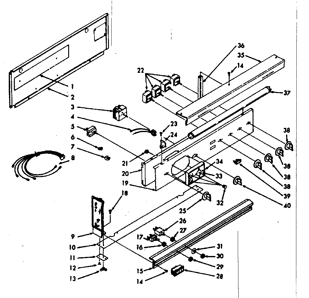 Kenmore 1039336741 backguard section diagram