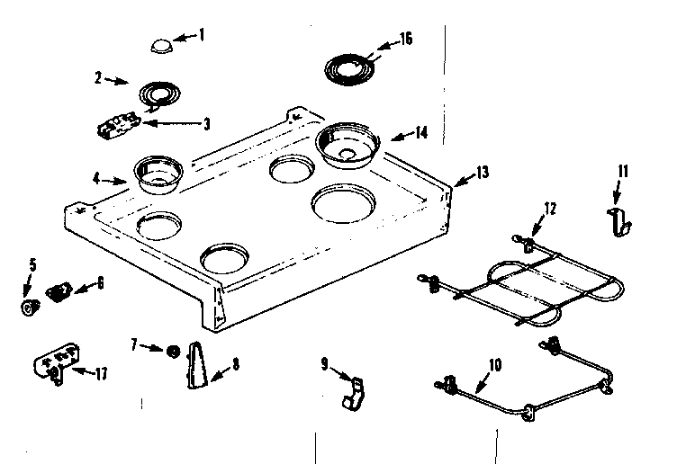Kenmore 1039346662 main top section diagram