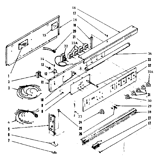 Kenmore 1039366662 backguard section diagram