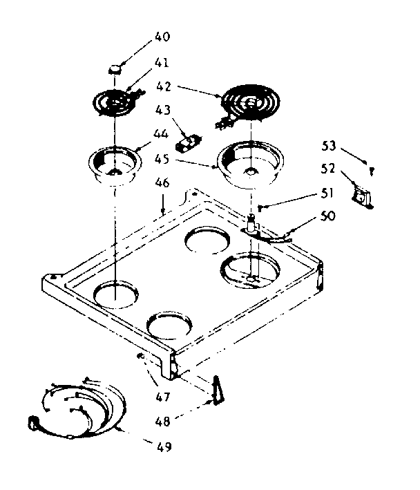 Kenmore 1039366662 main top section diagram
