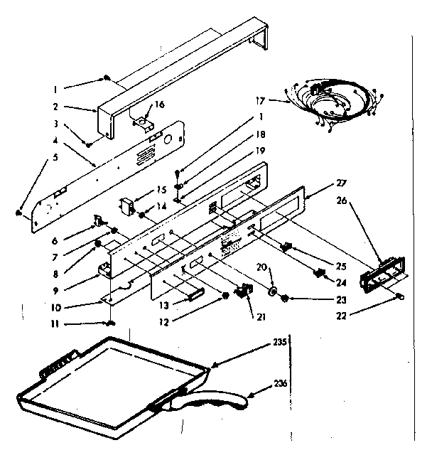 Kenmore 1039376700 backguard section diagram