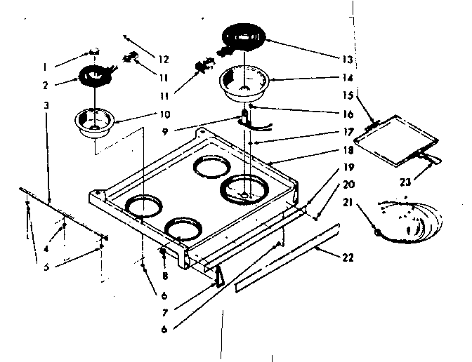 Kenmore 1039386602 main top section diagram