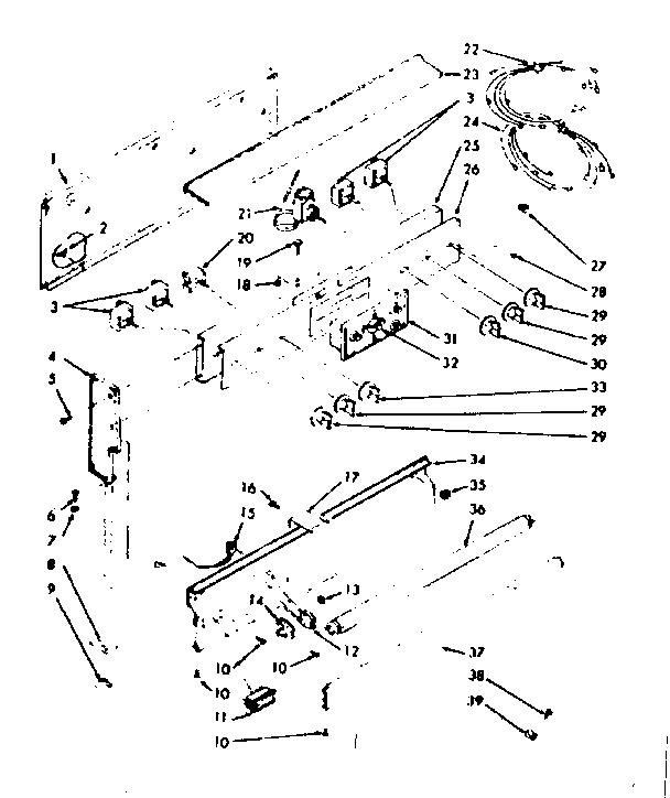 Kenmore 1039386700 backguard section diagram