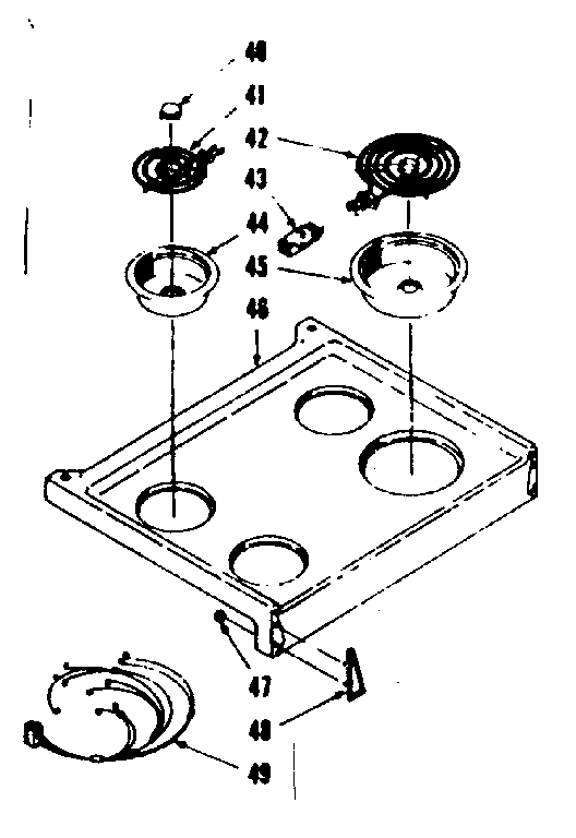 Kenmore 1039386700 main top section diagram