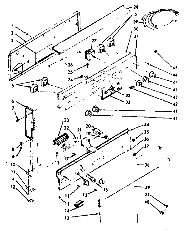 Kenmore 1039396760 backguard section diagram