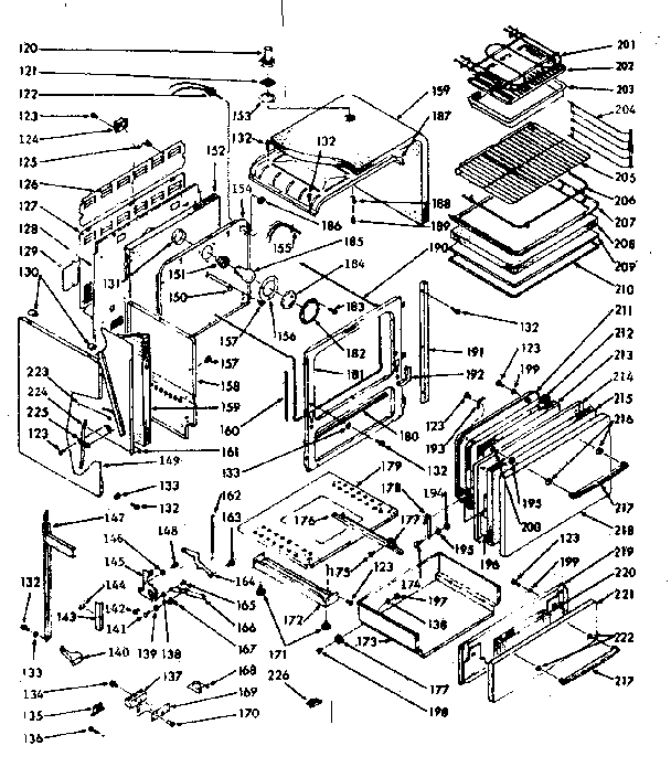 Kenmore 1039396760 body section diagram