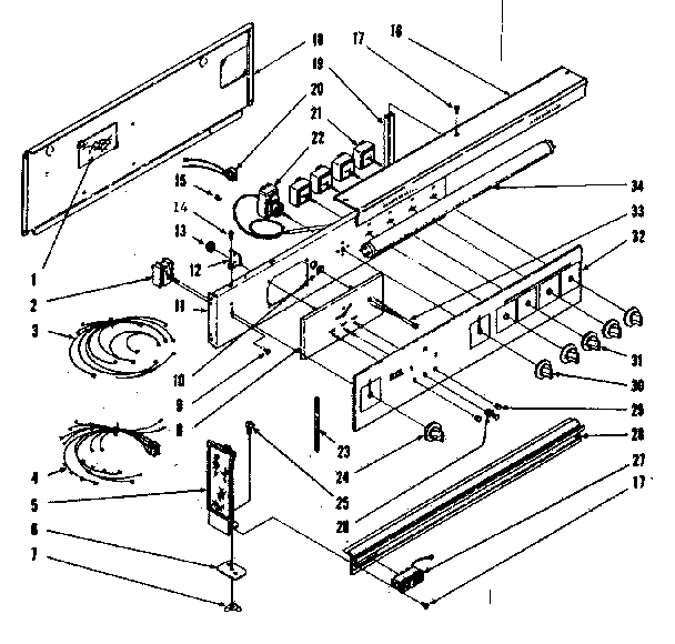 Kenmore 1039406760 backguard section diagram