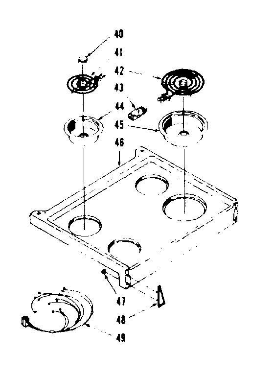 Kenmore 1039406760 main top section diagram
