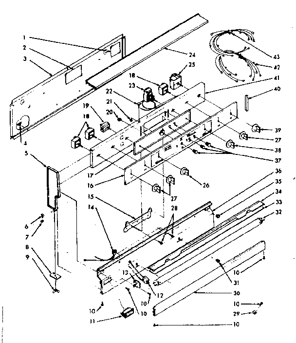 Kenmore 1039426700 backguard section diagram