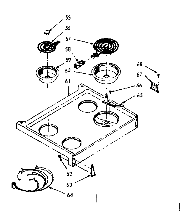 Kenmore 1039426700 main top section diagram