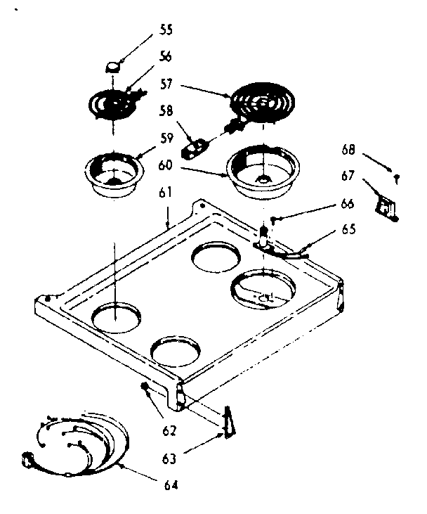 Kenmore 1039426701 main top section diagram