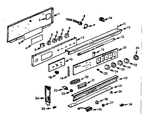 Kenmore 1039456600 backguard section diagram