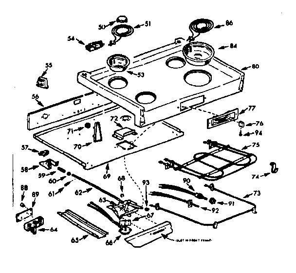 Kenmore 1039456600 main top section diagram