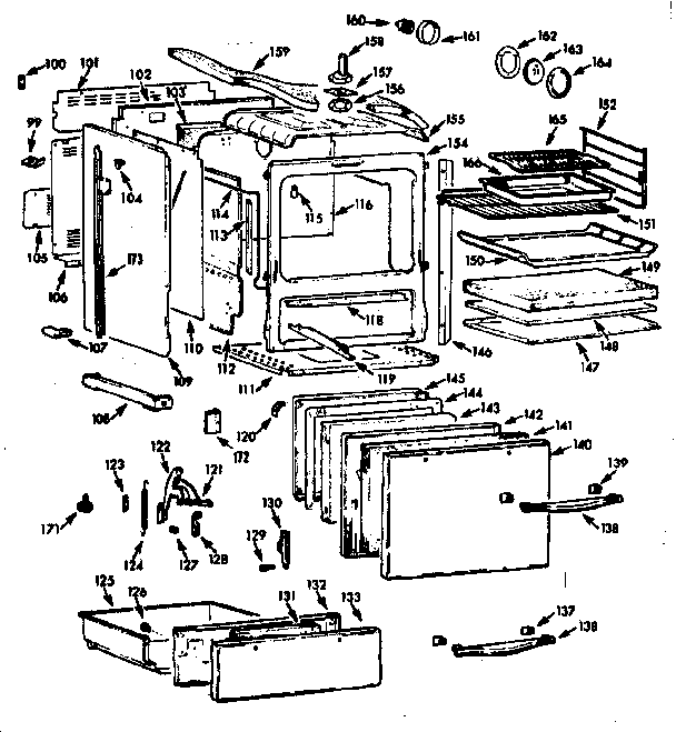Kenmore 1039466663 body section diagram