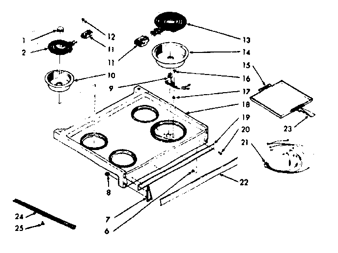 Kenmore 1039466730 main top section diagram