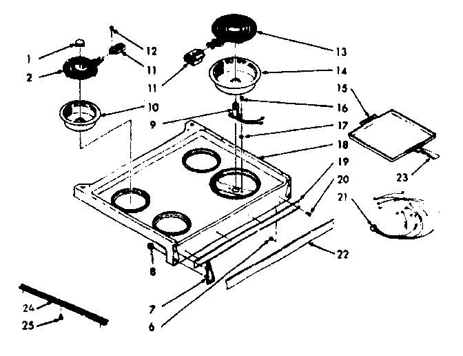 Kenmore 1039466701 main top section diagram