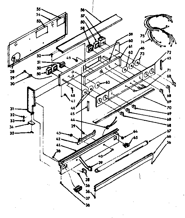 Kenmore 1039466701 backguard section diagram