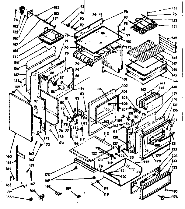 Kenmore 1039466701 body section diagram