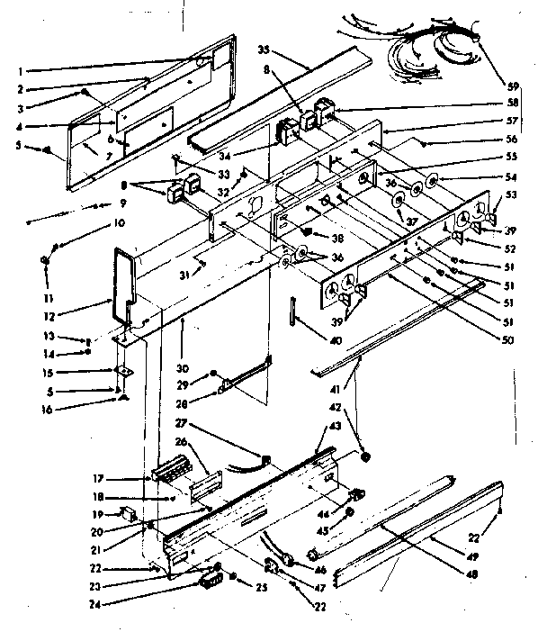 Kenmore 1039476730 backguard section diagram