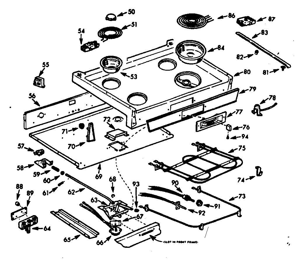Kenmore 1039486692 main top diagram