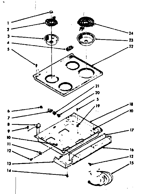 Kenmore 1039746700 main top section diagram