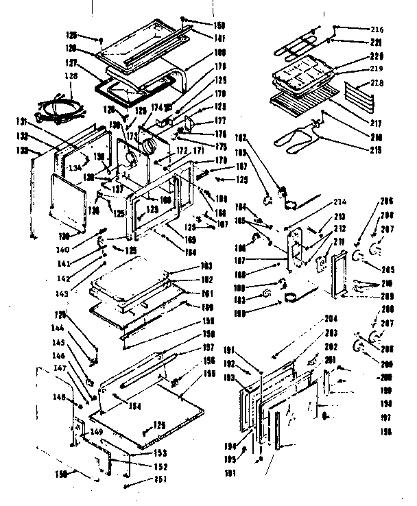 Kenmore 1039806700 upper oven body section diagram