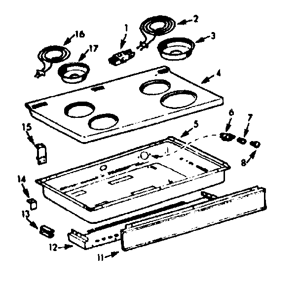 Kenmore 1039846760 main top section diagram