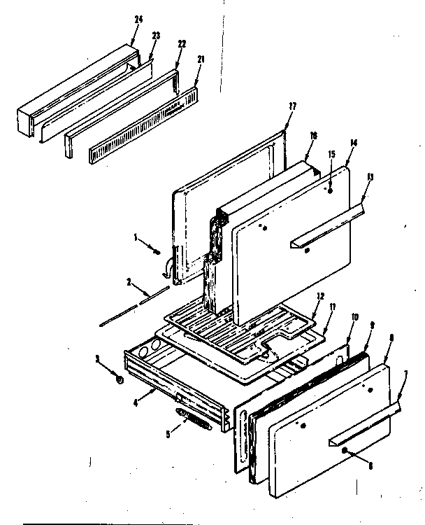 Kenmore 1197246730 backguard and door section diagram