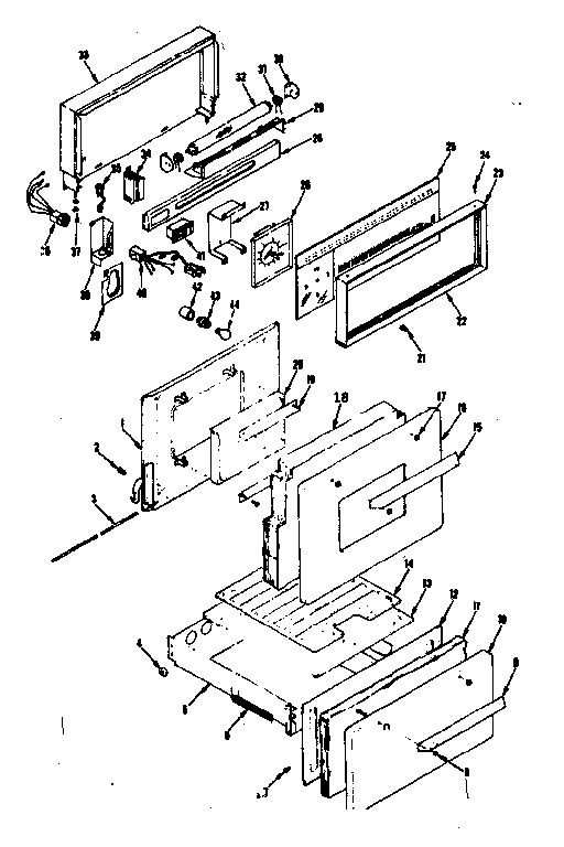 Kenmore 1197266700 backguard and door section diagram
