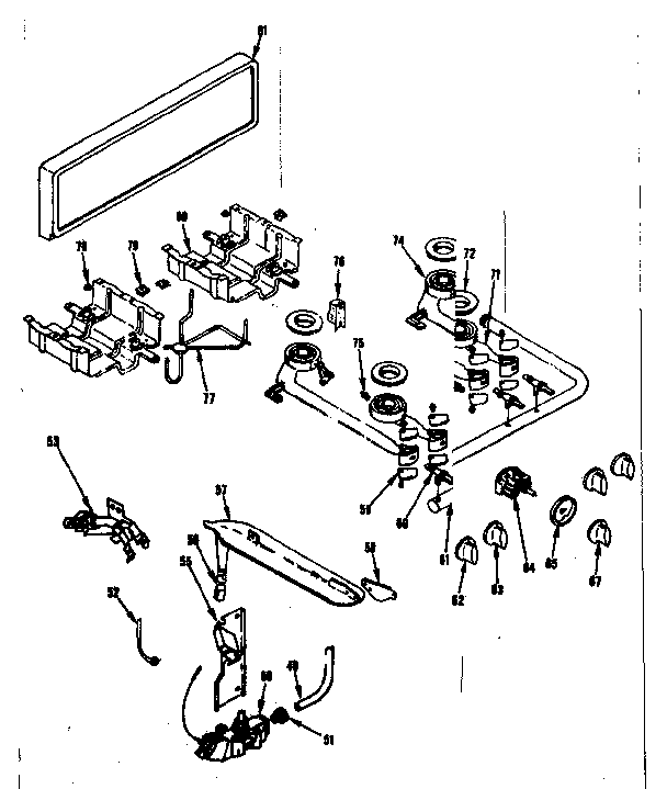 Kenmore 1197326800 burner section diagram