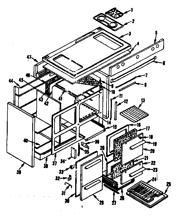 Kenmore 1197606800 body section diagram