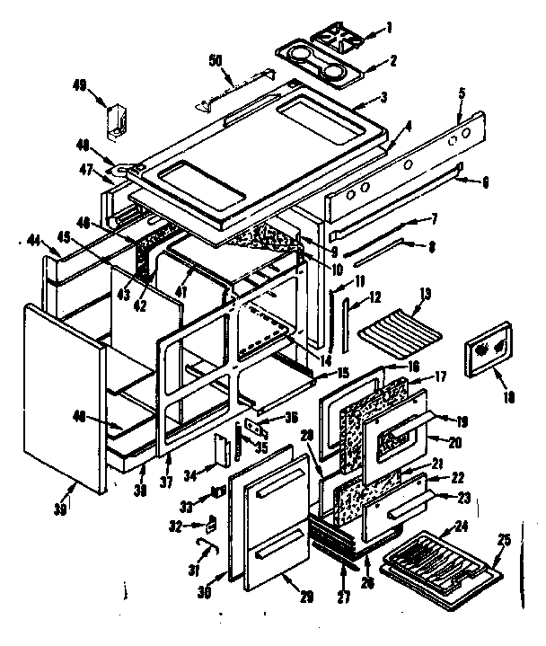 Kenmore 1197626800 body section diagram