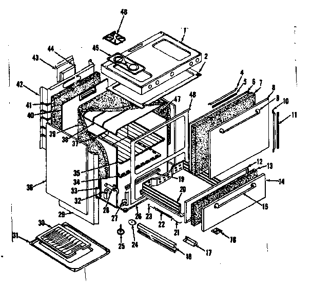 Kenmore 1198286760 body section diagram