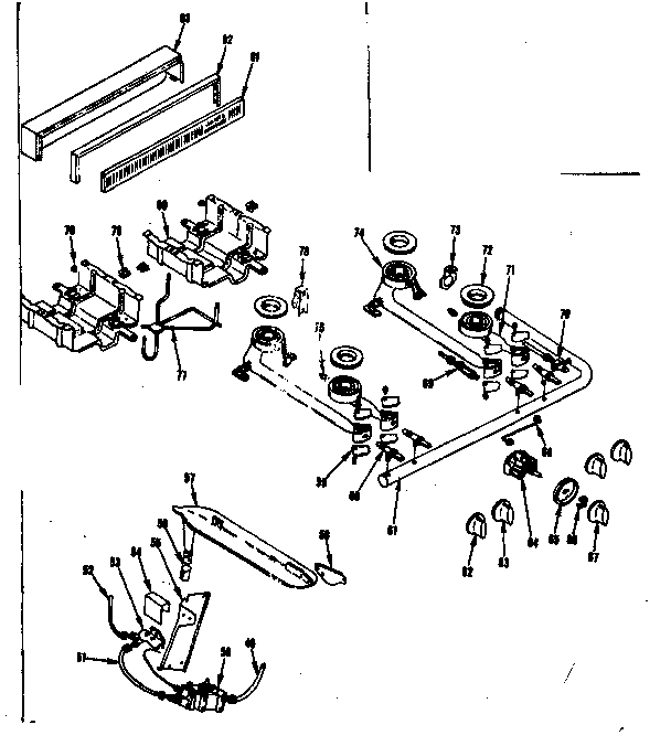 Kenmore 1198286760 burner section diagram