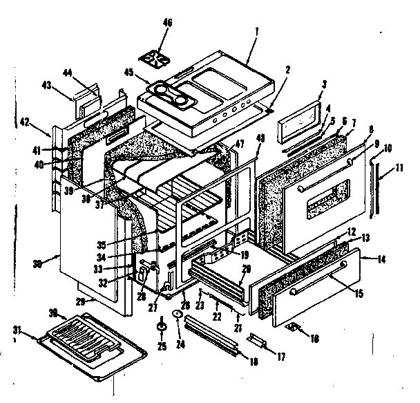 Kenmore 1198346730 body section diagram