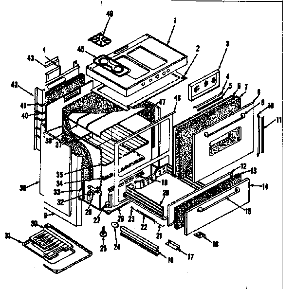 Kenmore 1198366760 body section diagram