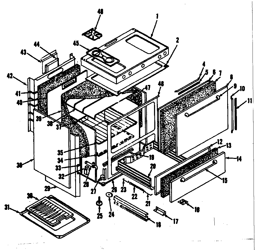 Kenmore 1198386790 body section diagram