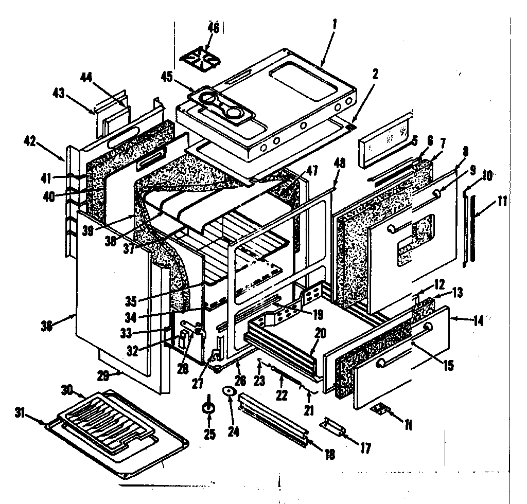 Kenmore 1198396700 body section diagram