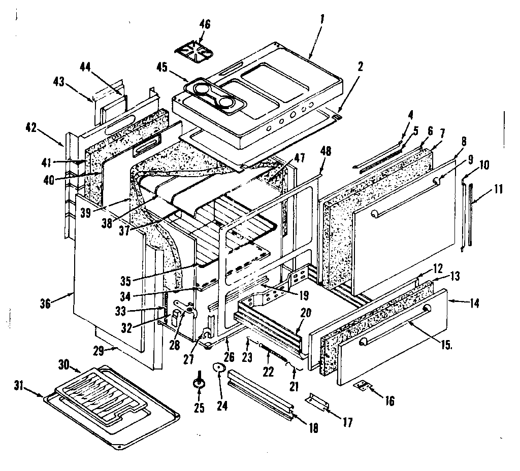 Kenmore 1198406740 body section diagram