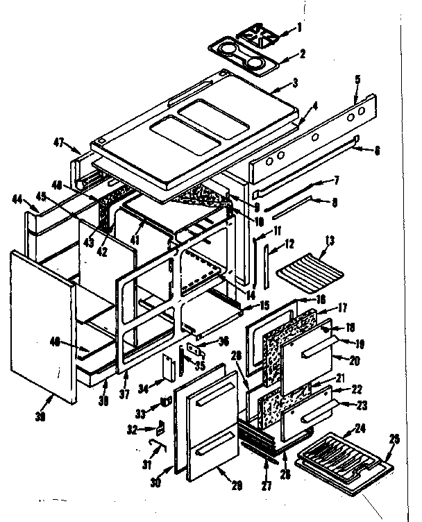 Kenmore 1198606740 body section diagram
